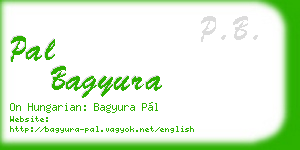 pal bagyura business card